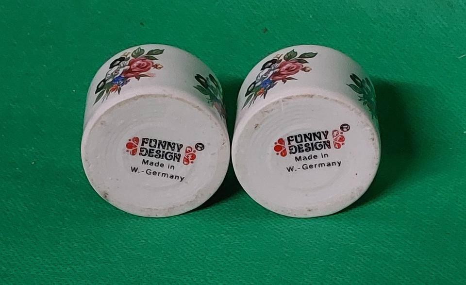 2 Eierbecher Porzellan Funny Design W Germany 70er Jahre in Saarbrücken
