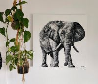 Elefant Tierbild Portrait Keilrahmen Gemälde Kunst Malerei Afrika Nordrhein-Westfalen - Oberhausen Vorschau