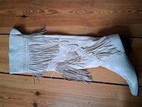 Vintage 90er Jahre Overknee echtleder-Stiefel mit Franzen Mitte - Tiergarten Vorschau