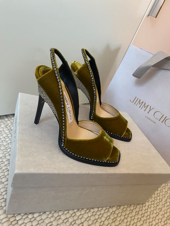 Original Jimmy Choo Velvet W/Crystal Trim in Hamburg