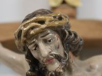 Großes Holzkreuz Kruzifix mit Jesus geschnitzt und gefasst Baden-Württemberg - Ahorn Vorschau