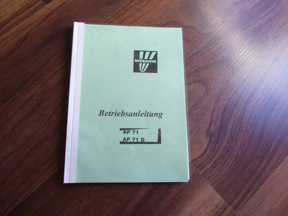 Welger Ap 71, 71D Betriebsanleitung in Börtlingen
