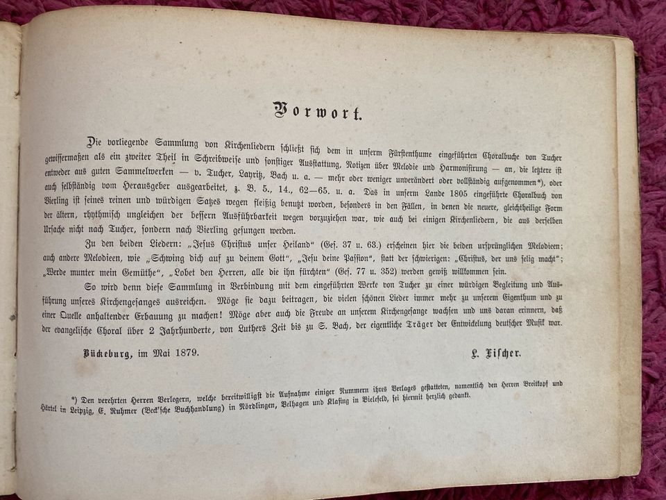 Gesangbuch Kirche "Die Melodien" von 1880 deutsch-ev Choralbuch in München