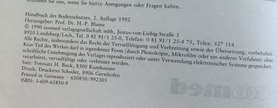H.-P. Blume: Handbuch des Bodenschutzes in Berlin