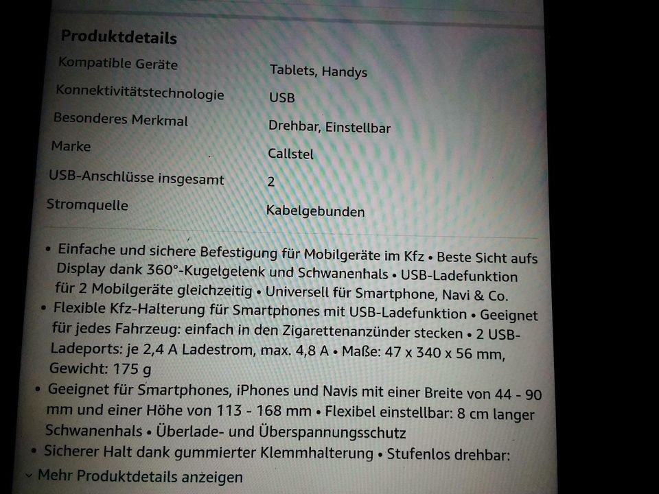 Kfz Handyhalterung mit Ladefunktion universal in Niedersachsen - Bardowick, Telefon gebraucht kaufen