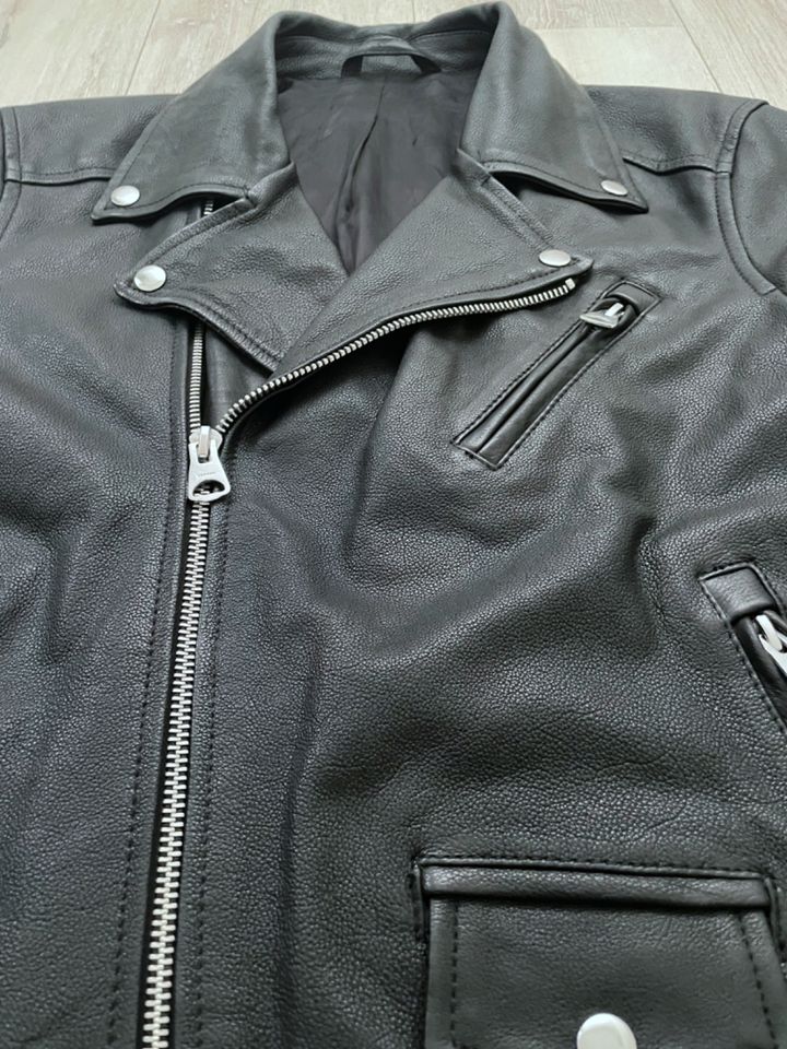 Lederjacke Biker-Stil von H&M M/L Schwarz Echtleder in Mannheim