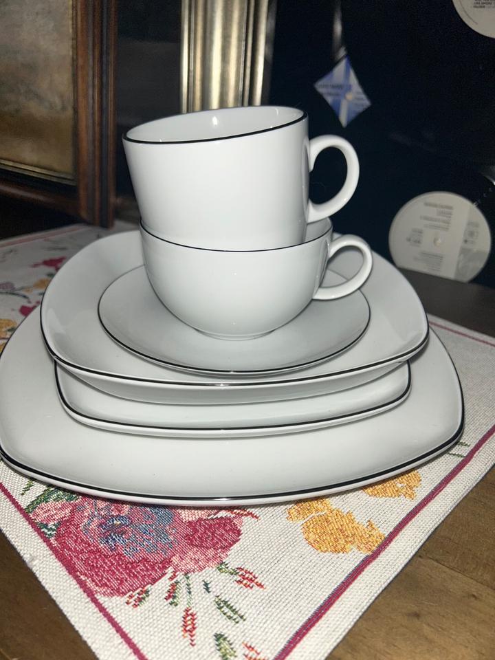 Seltmann Weiden Lido Black Line Set Teller Tasse Suppe Kuchen in Berlin