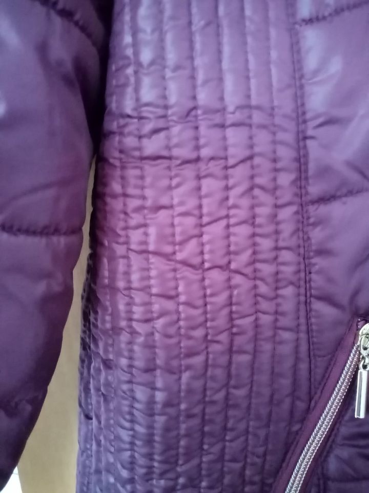 Steppjacke Gr. 48 mit Kapuze sehr gut erh. in weinrot für 12.- € in Auerbach (Vogtland)