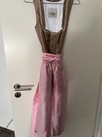 1x Seidendirndl/ Midi Dirndl in Bronze/ rosa von Wenger Bayern - Küps Vorschau