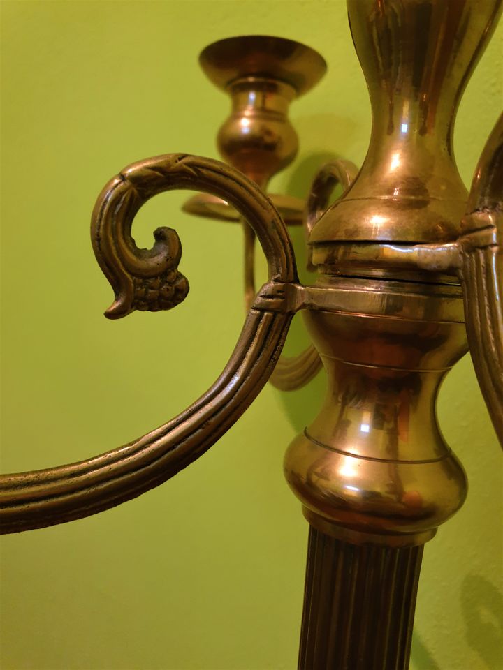 Antik Kerzenständer Groß, Kerzenhalter Messing, Bronze Jugendstil in Bad Driburg