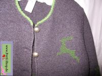 Strickjacke, Gr. 42, Lila mit Grün, Hirsch Motiv, Jacke Bayern - Traunstein Vorschau