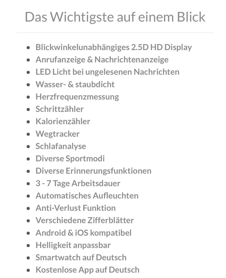 Smartwatch Arbily ID205 NEU in Hamburg