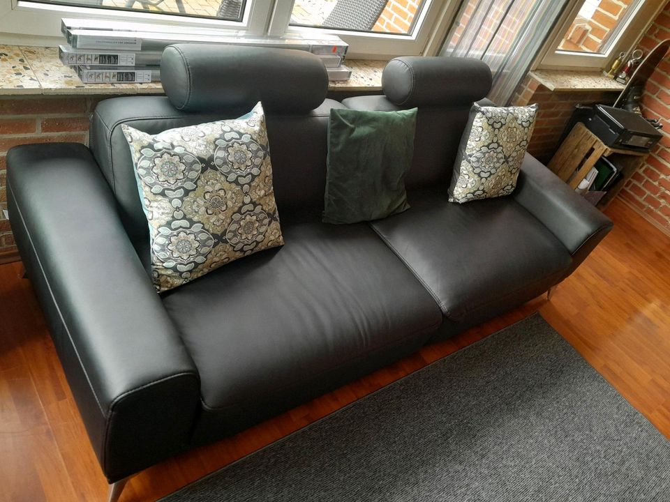 WIE NEU: Tolle Design Couch - Sofa Sessel Leder in Rieste
