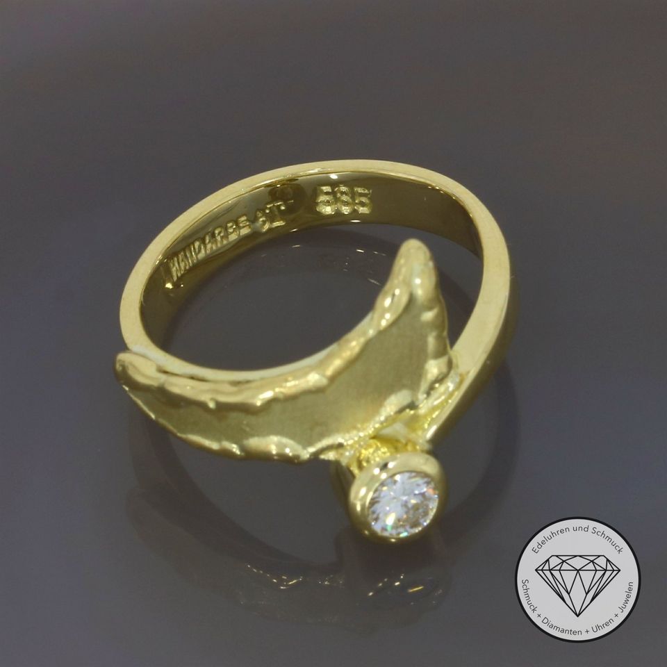 M*201046 Wert 1.960,- Solitär Brillant Ring 585 Gold 14 KT XXYY in Essen