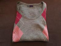 Pullover Strickpullover rauten Muster grau rosa XS S 32 34 warm Sachsen - Mülsen Vorschau