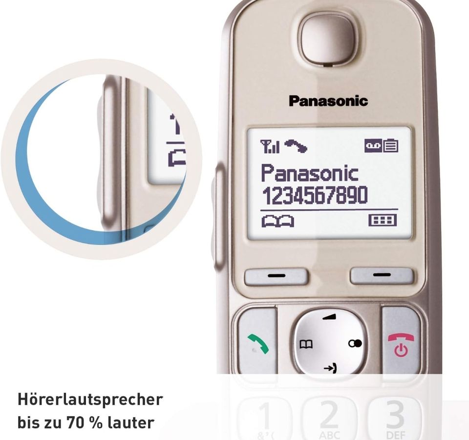 Panasonic KX--TGE220  Srniorentelefon in Haar