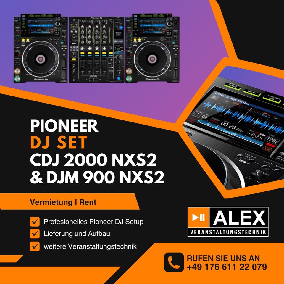 MIETEN│VERMIETUNG│PIONEER CDJ 2000NXS2 + DJM 900NXS2 in Berlin