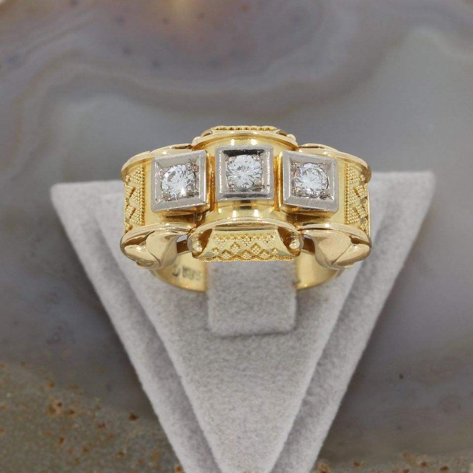 WERT 1690 € BICOLOR BRILLANT RING (ca.0,30ct) 14K GOLD vxlt 82120 in Essen