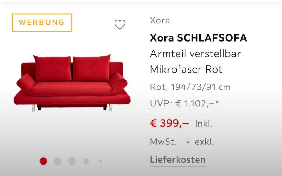 Schlafsofa rot in Poppenhausen