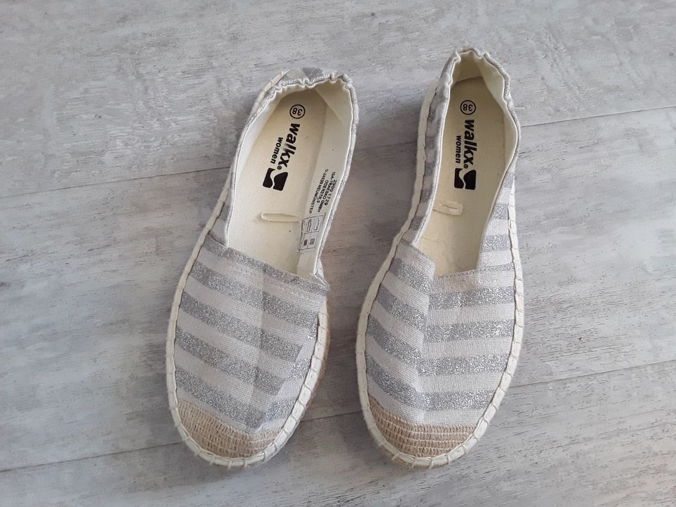 ☆☆Damen Espadrilles walkx 38 beige silber Sommer☆☆Neu in Fulda