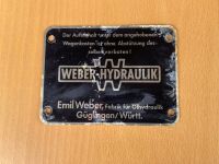 Weber-Hydraulik Blechschild Niedersachsen - Wathlingen Vorschau