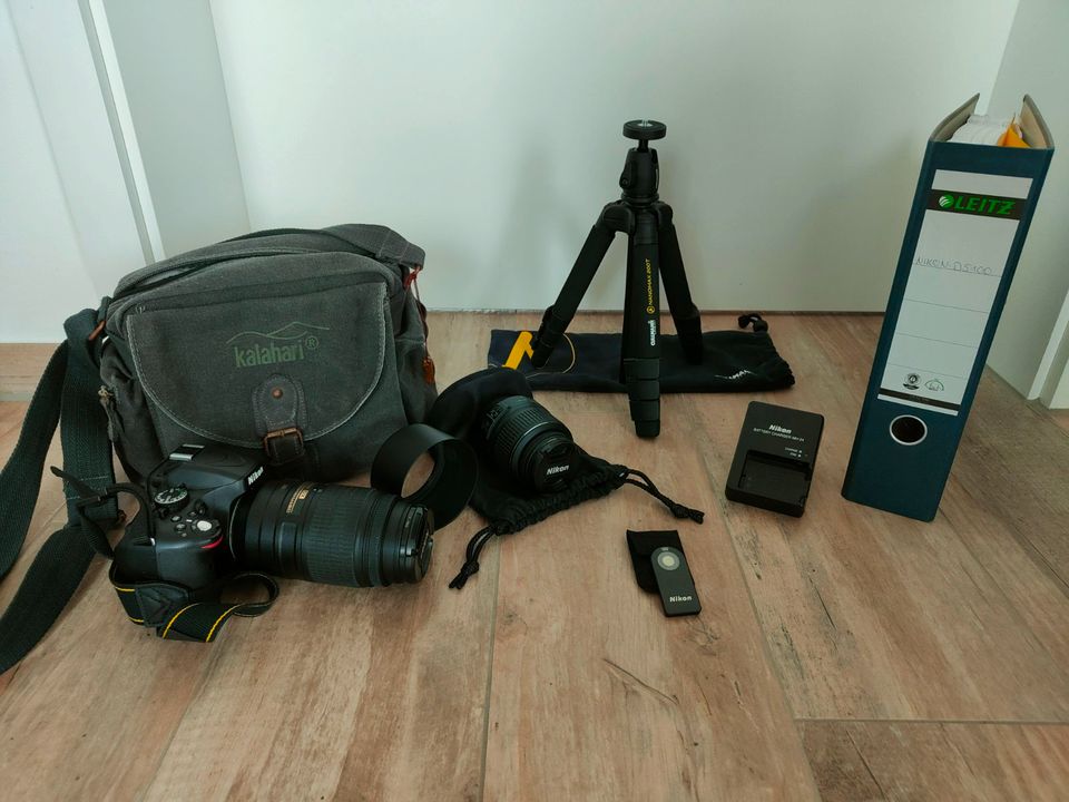 Nikon D5100 mit 2 Objektiven, Stativ, Fernauslöser, Kameratasche in Groß-Zimmern