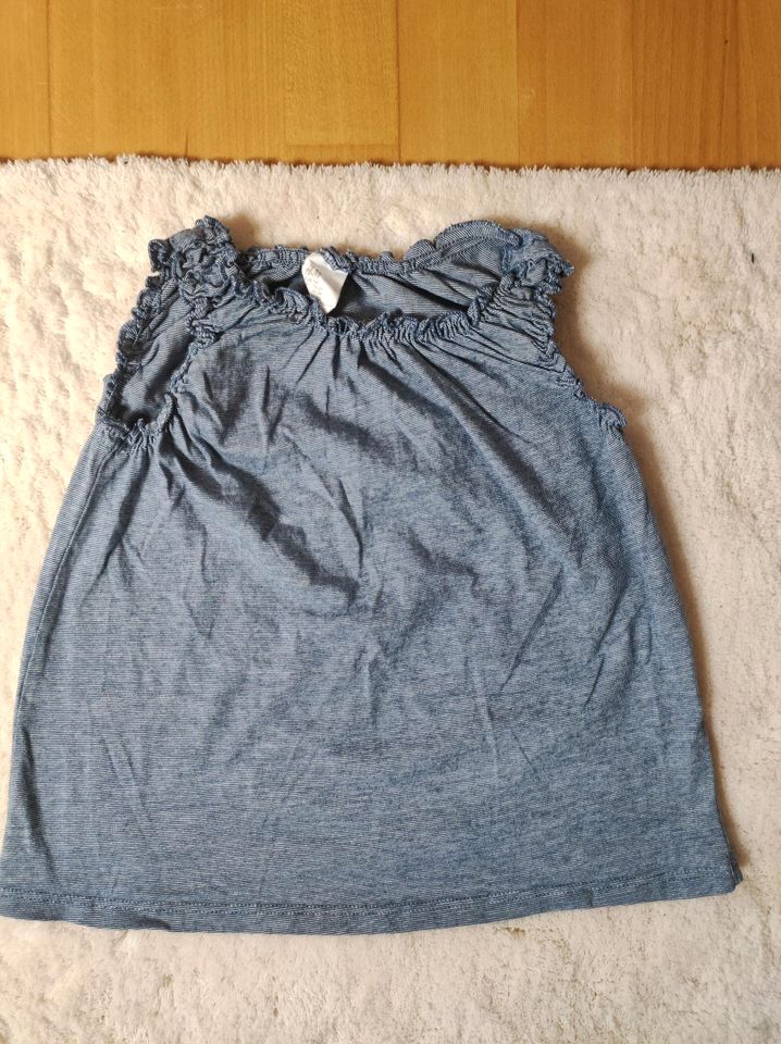 süßes Top Gr 92 H&M Trägertop Oberteil Shirt blau gestreift in Landsberg (Lech)