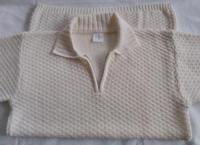 Cremefarbener Pullover mit Strickkragen - 100 % Baumwolle Bayern - Forchheim Vorschau