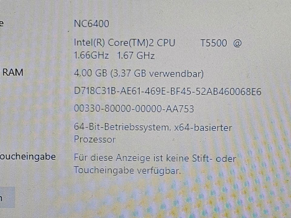 HP Laptop nc6400 läuft noch :-) in Manching