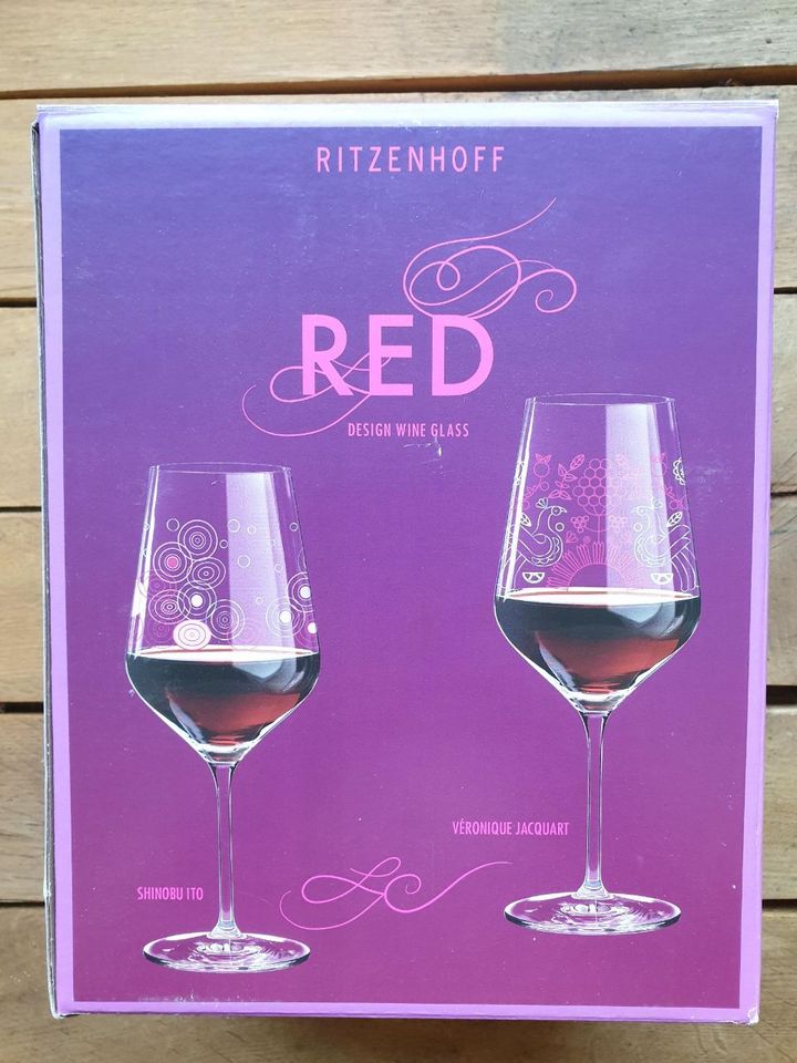 Ritzenhoff Red Design Wine Glass Weinglas 4 Stück Neu in Velbert