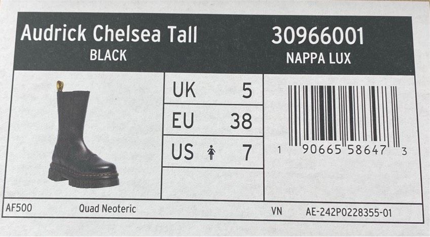 Dr. Martens Audrick Chelsea Tall Nappa Lux | Größe 38 | Art. 0539 in Remscheid