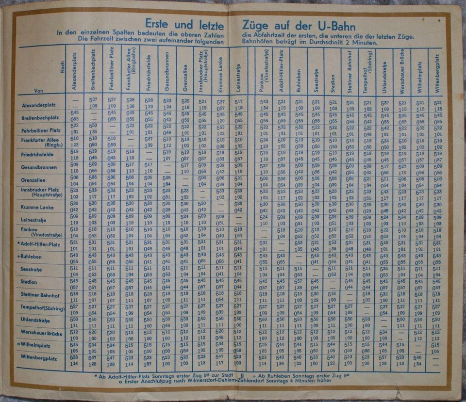 Berliner Verkehrs A.G. - Liniennetz BVG Berlin - 1933 - Karte in Grünheide (Mark)