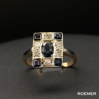 "SCHACHMATT" Art Deco Ring 750 Gold Diamant Saphire RRXX Nordrhein-Westfalen - Bottrop Vorschau