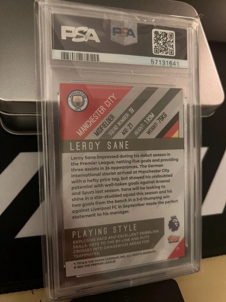 2017 Topps Premier League Leroy Sane League Gold #78 PSA 10 in Peine