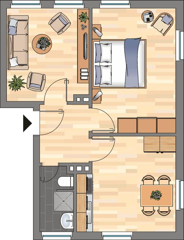 2-Zimmer-Wohnung im Erdgeschoss mit Dusche in Wilhelmshaven - Nähe City !!! in Wilhelmshaven