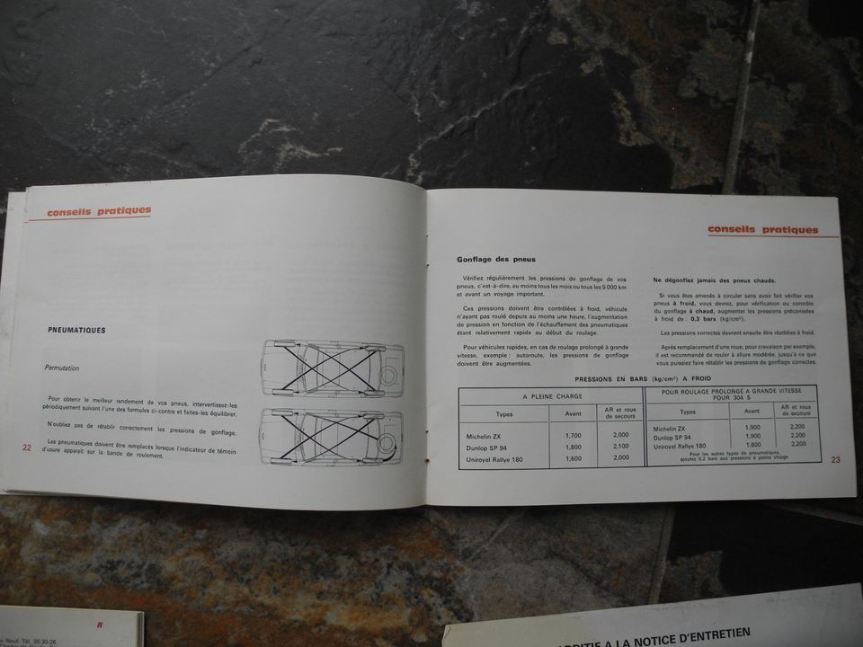 Peugeot 304, Vertreter Organisation und Katalog entretien 1973 in Frankfurt am Main