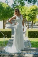 Gr. 44/46 Brautkleid Spitze Braut Kleid Hochzeit Schleppe Mermaid Baden-Württemberg - Tettnang Vorschau