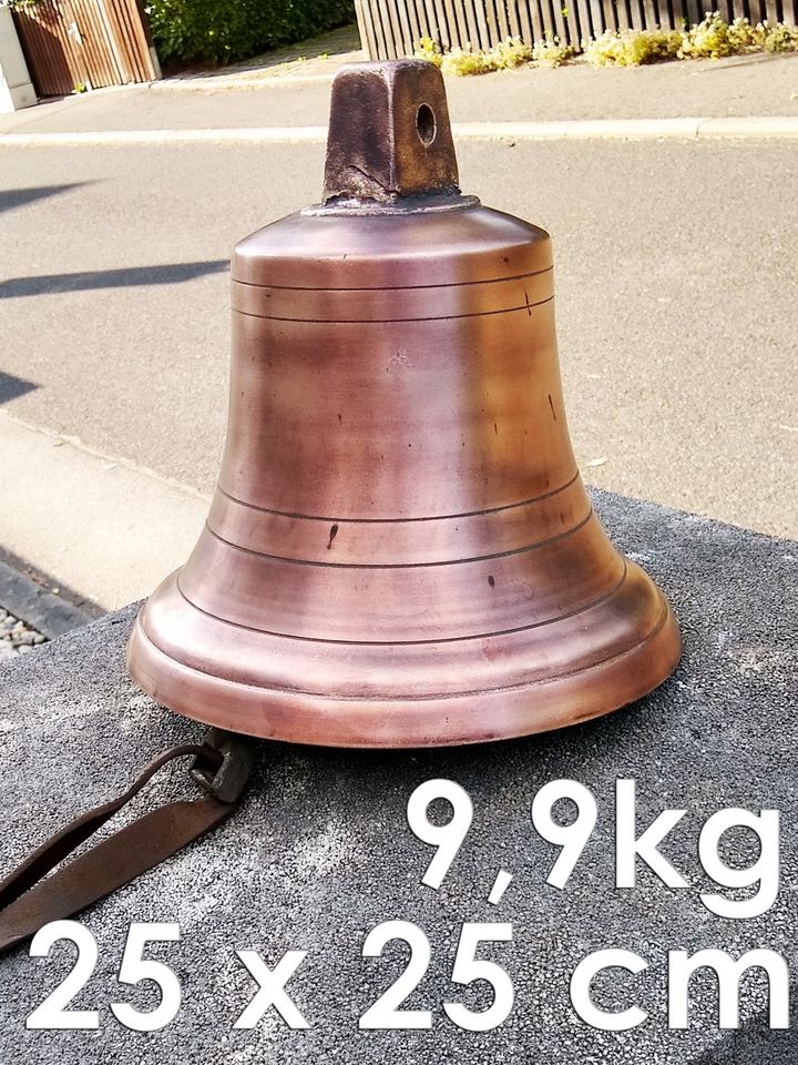 9,9kg Bronze Glocke 25x25cm Guss Schiff Boot Haus Guss Yacht 1900 in Dresden