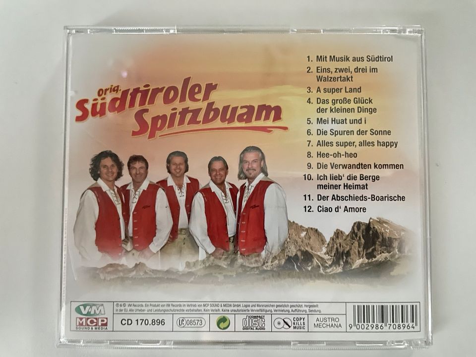 CD von Original Südtiroler Spitzbuam „Mit Musik aus Südtirol“ in Uettingen