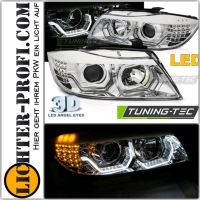 3D Led Angel Eyes Scheinwerfer chrom für BMW 3er E90 E91 05-08 Hessen - Calden Vorschau