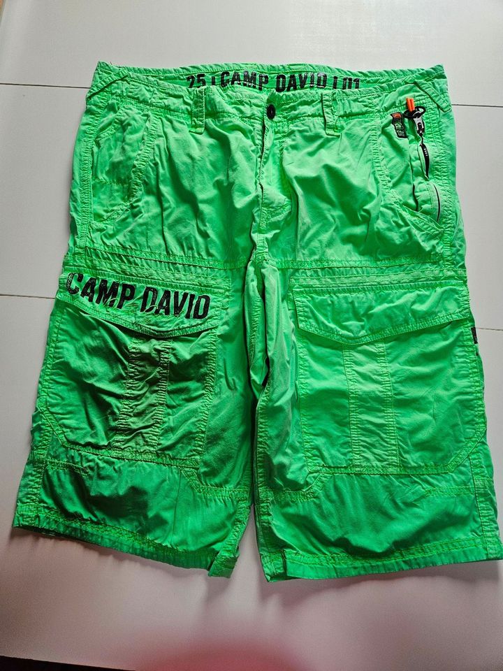 Camp David Cargo Shorts Gr. L in neongrün in Langenburg