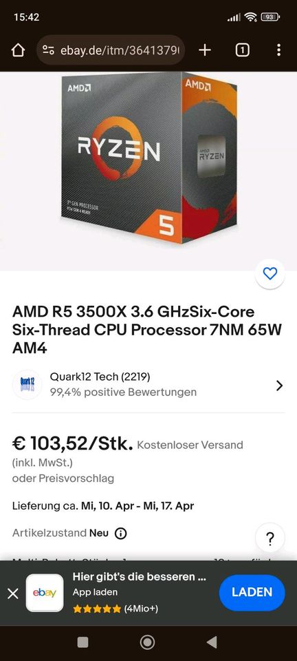 AMD Ryzen 5 3500x in Dessau-Roßlau