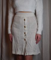 Vintage Midi Rock beige Natur Strick Highwaist XS Berlin - Neukölln Vorschau