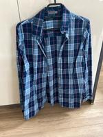 blau karierte Bluse von Montego Gr. 42 Hessen - Schaafheim Vorschau