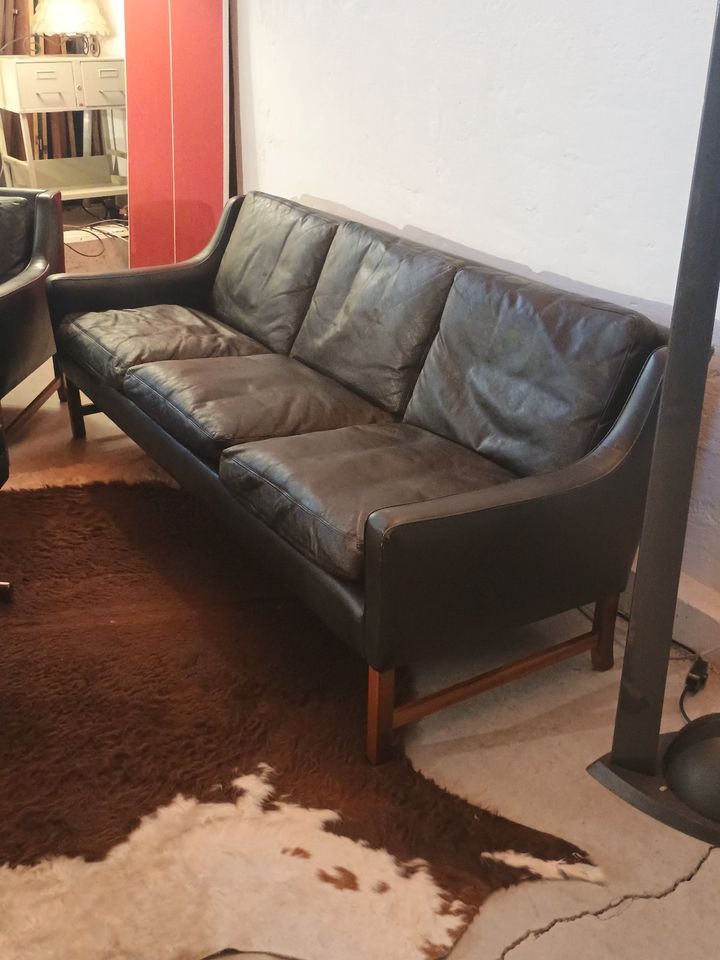 50er / 60er / orig. Frederik Kayser Vatne / Sofa / Leder / Couch in Bad Saulgau