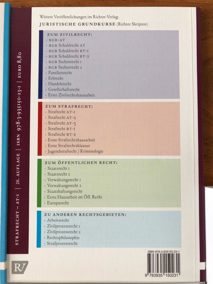 NEU aus 2022 Richter BGB AT, Strafrecht AT 1 +2, Staatsrecht 1 in Dinslaken