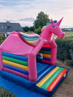 Vermiete Hüpfburg Einhorn mit Rutsche - Regenbogen - Verleih Nordrhein-Westfalen - Hiddenhausen Vorschau