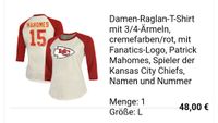 Damen Raglan T-Shirt NFL Patrick Mahomes Größe L rot / cremefarbe Saarland - Tholey Vorschau