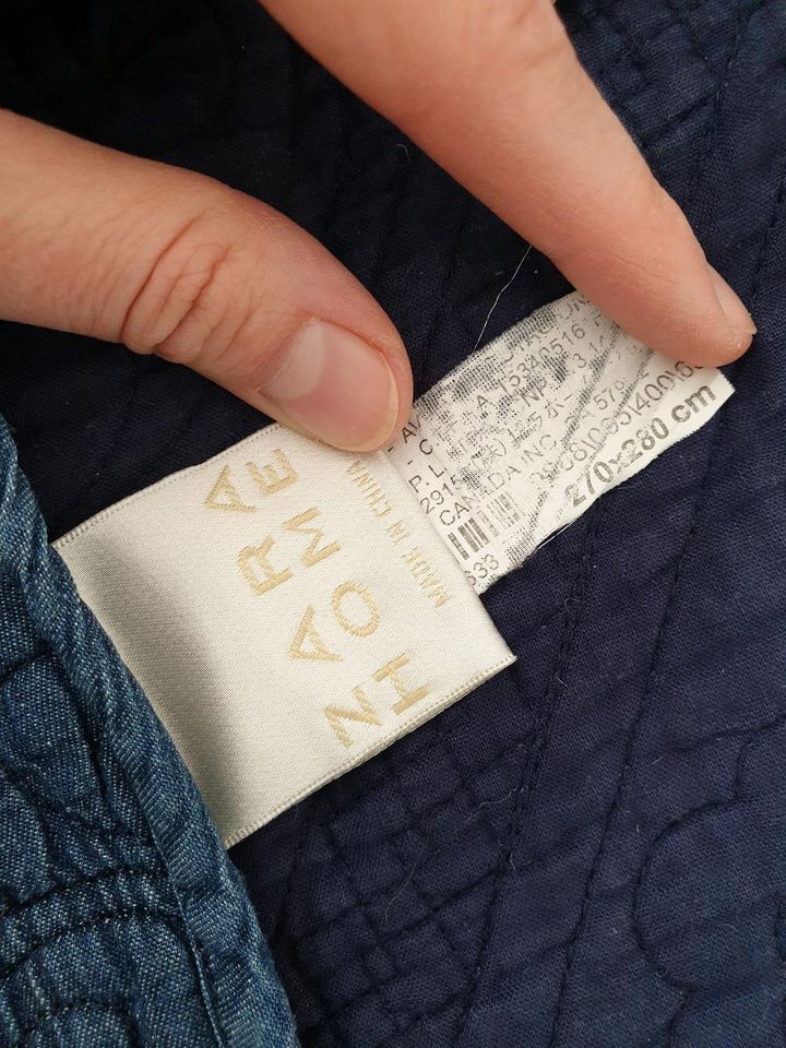 ZARA HOME Tagesdecke Bettüberwurf Denim-Blau in Wiesbaden