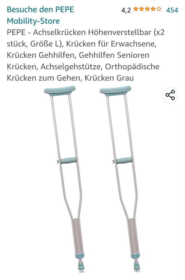 Krücken für Unterarm ,,NEU" in Bretzenheim